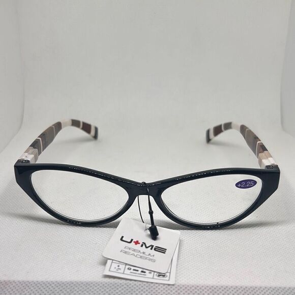 Plaid Cat Eye Women’s Reading Glasses +2.25 - Picture 3 of 3